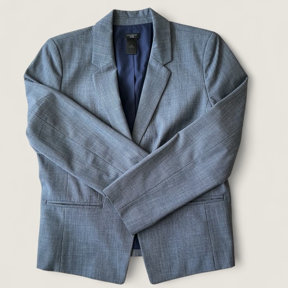 Ann Taylor Preppy Blazer 12 Petite • Navy Blue White • Career Workwear Jacket - Picture 4 of 13